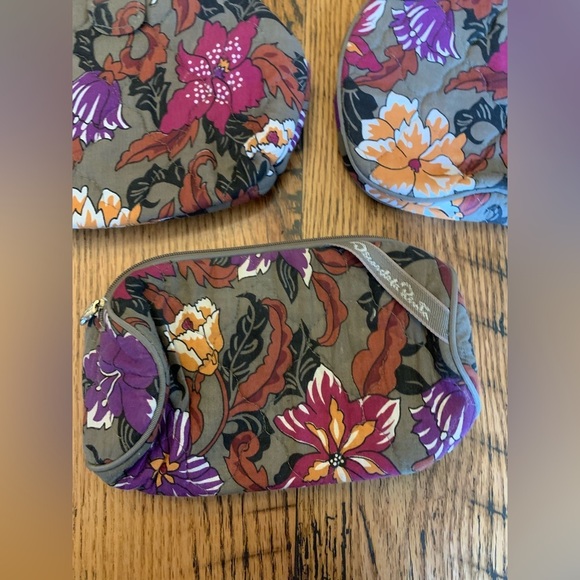 Oscar de la Renta Kisslock Floral Pouch Cosmetic Jewelry Travel Bag set of 3 - Picture 5 of 12